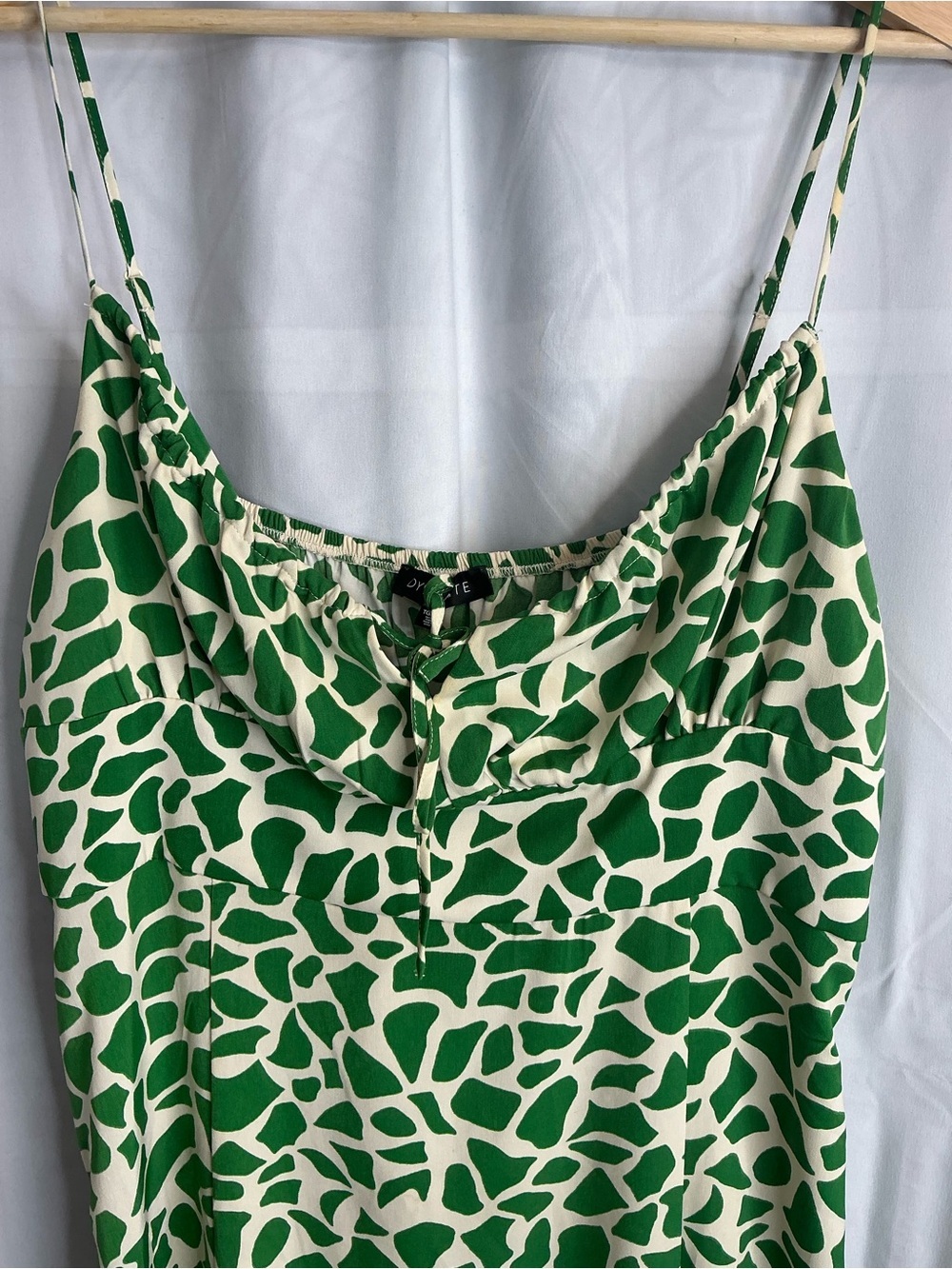 2325 - Dynamite Green and Cream Printed Slip Dress - Picture 4 of 10